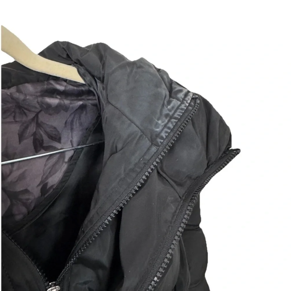 JESSICA SIMPSON Women's XS Hooded Puffer Long Black Zip-Up Jacket Winter Coat - Picture 8 of 14